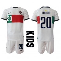 Echipament fotbal Portugalia Joao Cancelo #20 Tricou Deplasare Mondial 2022 pentru copii maneca scurta (+ Pantaloni scurti)